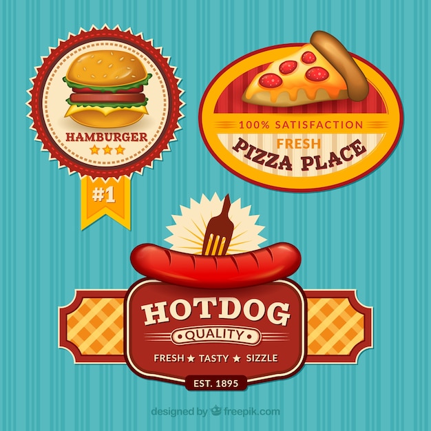 Free vector fast food badges