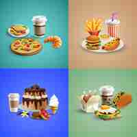 Vettore gratuito collezione di banner fast food