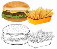 Free vector fast food combo illustration