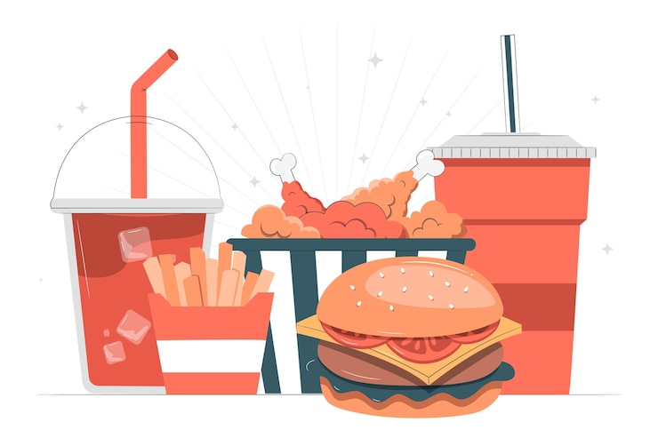 Free Vector fast food concept illustration