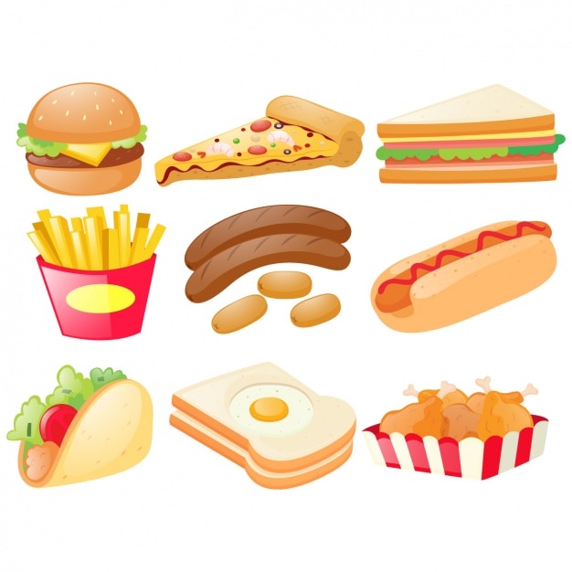 Free vector fast food elements collection