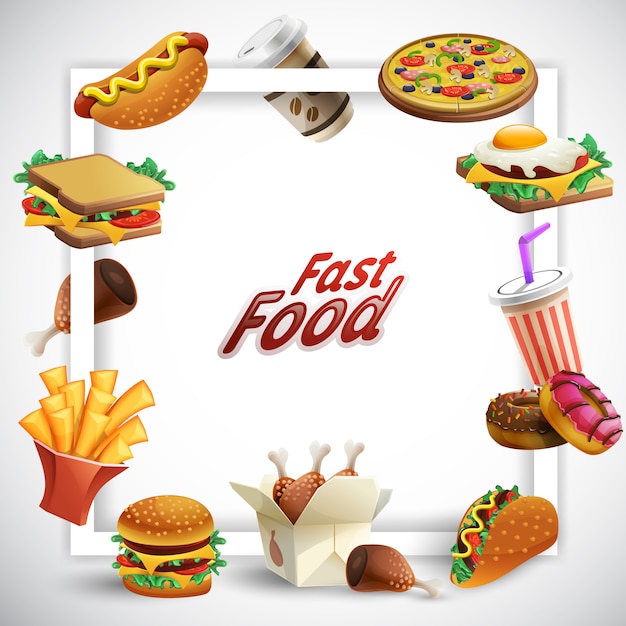 Vettore gratuito cornice per fast food