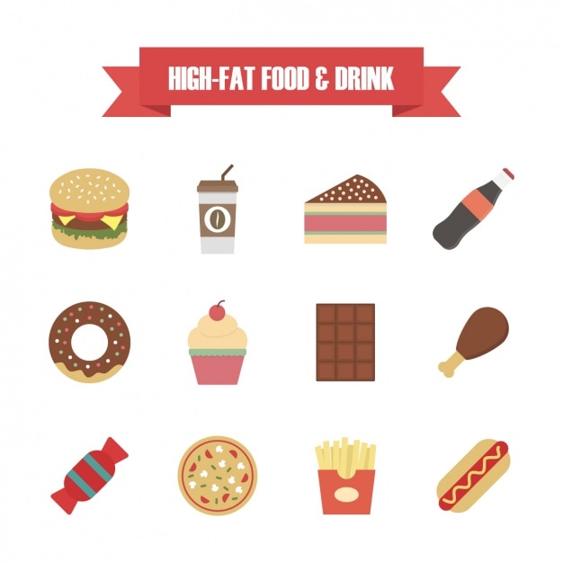 Free vector fast food icons collection