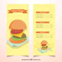 Vettore gratuito progettazione del menu fast food