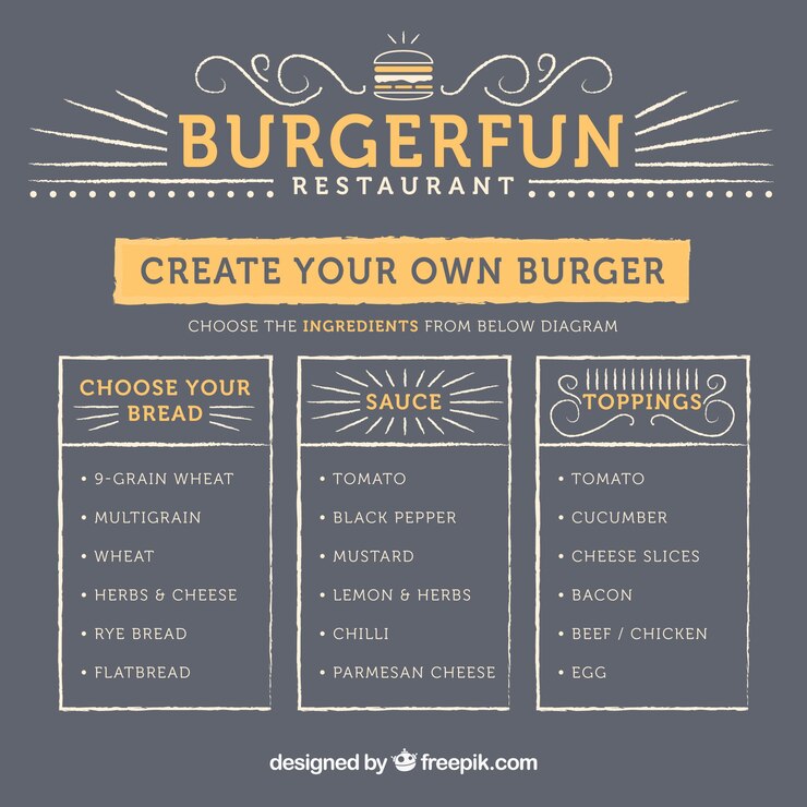 Free Vector fast food menu template with orange details