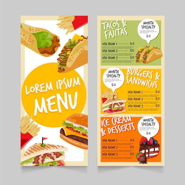 Fast Food Menu Template