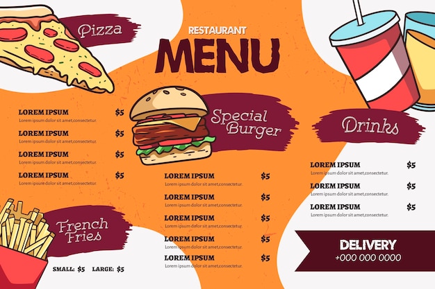 Fast food menu template