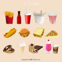 Free vector fast food menu