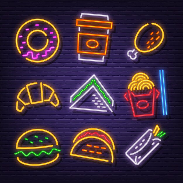 Free Vector Neon Icon Of Food Delivery