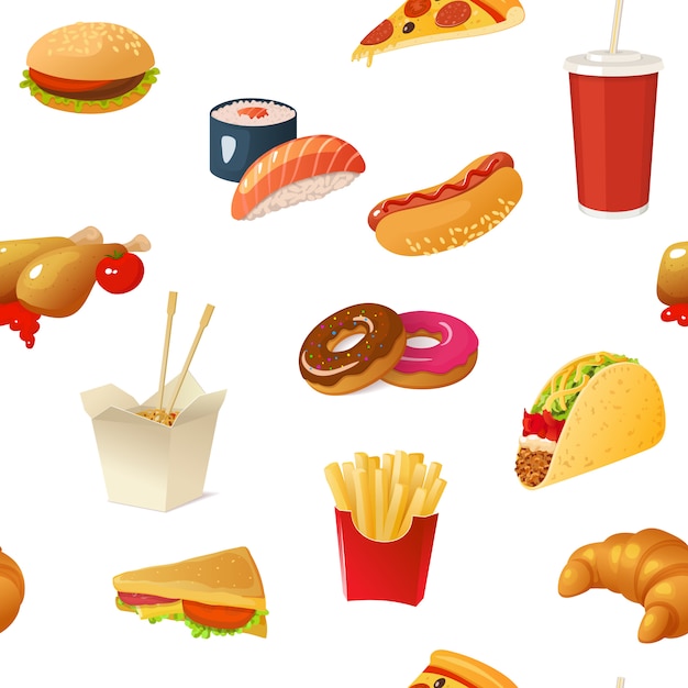 Free vector fast food pattern