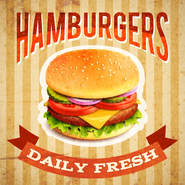 Free vector fast food poster