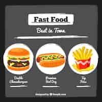 Vettore gratuito fast food manifesto