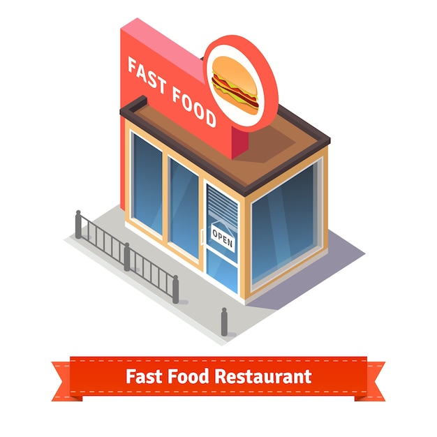 Fast food restaurant and shop building