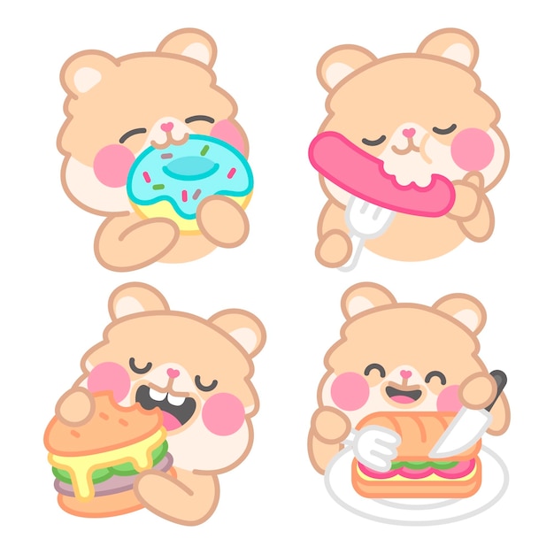 Set Kawaii Icons Cute Sticker Collection Stock Vector (Royalty Free)  1622566360