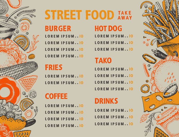 Street Food Menu Template