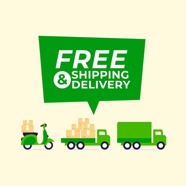 Fast and free delivery design concept