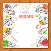Vettore gratuito progettazione di menu ristorante fastfood