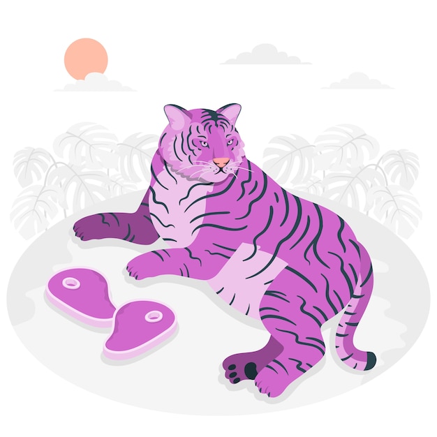 Free vector fat tiger concept illustration