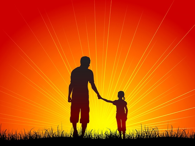 Free Vector father and daughter