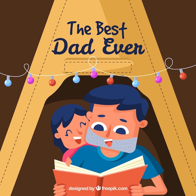 Free vector father's day background with the best dad ever