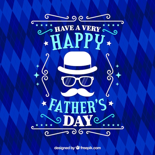 Father's day background with blue pattern