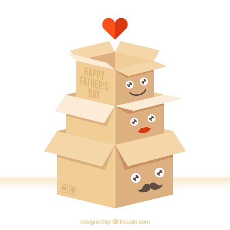 Free Vector father's day background with box family