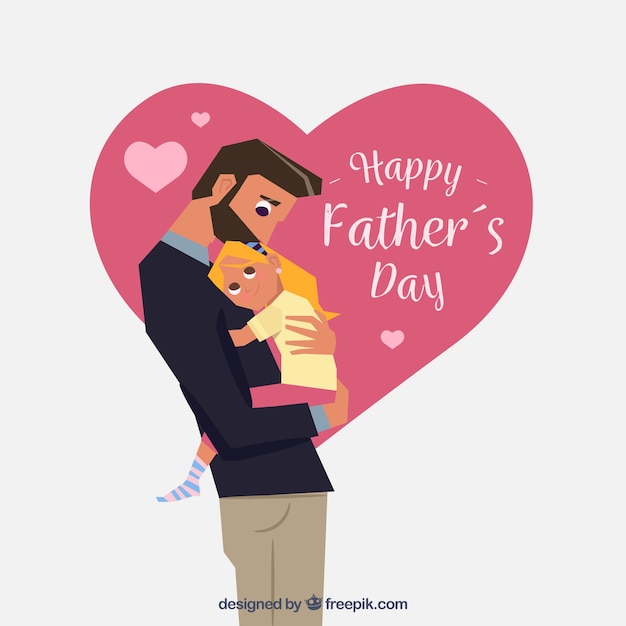 Free vector father's day background with cute family