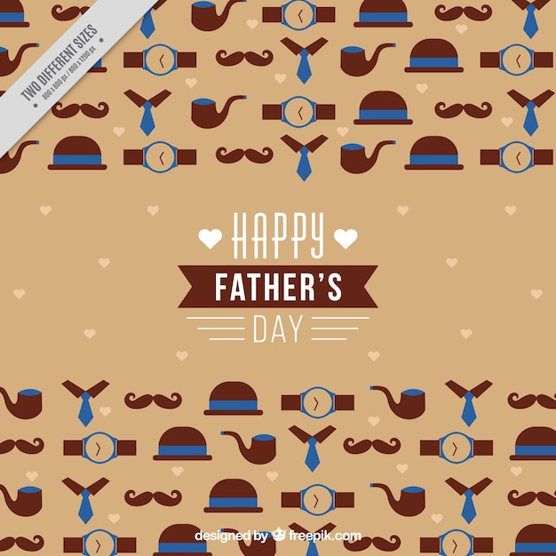 Free vector father's day background with elements in flat design