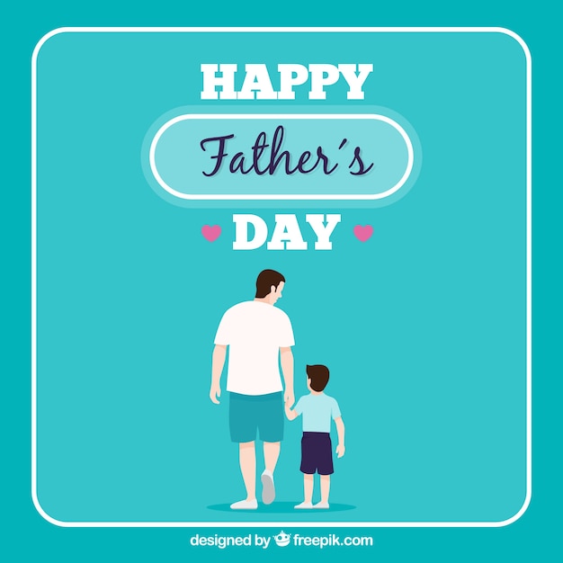 Free vector father's day background with family walking