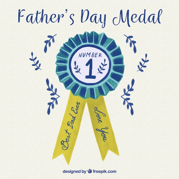 Free vector father's day background with first prize