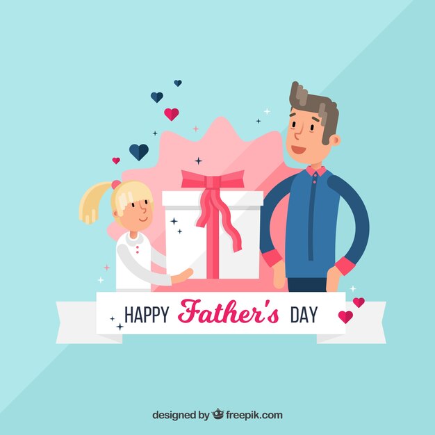 Father's day background with gift box