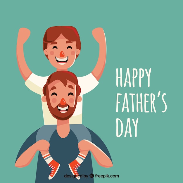 Free vector father's day background with happy family