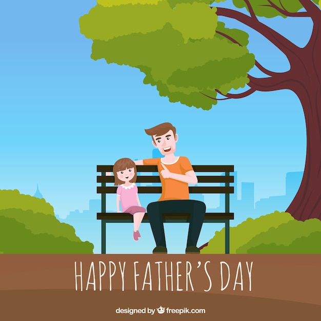 Free vector father's day background with happy family