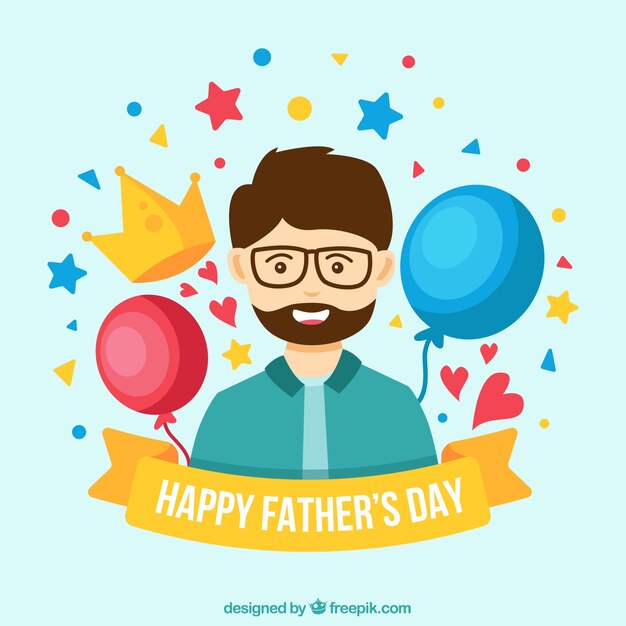 Free vector father's day background with happy man