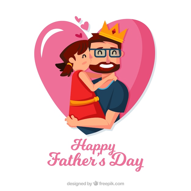 Free vector father's day background with lovely family