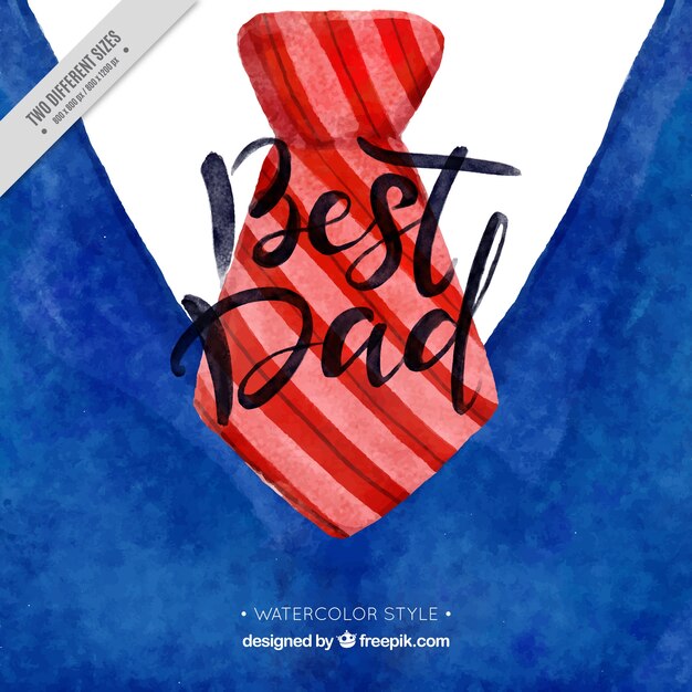 Free vector father's day background with necktie and sweater in watercolor style