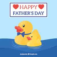 Free vector father's day background with plastic ducks