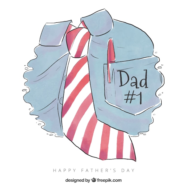 Free vector father's day background with shirt and tie