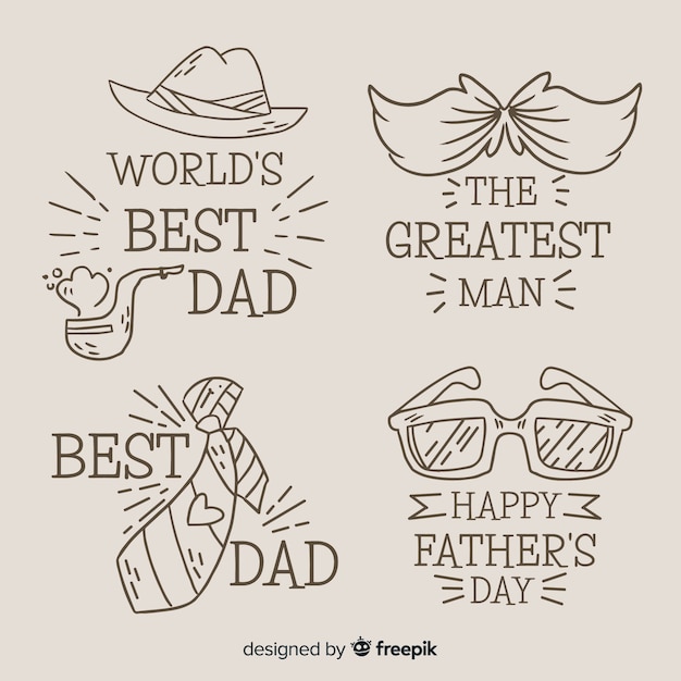 Free vector father's day badge collection