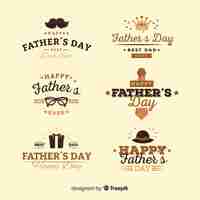 Free vector father's day badge collection