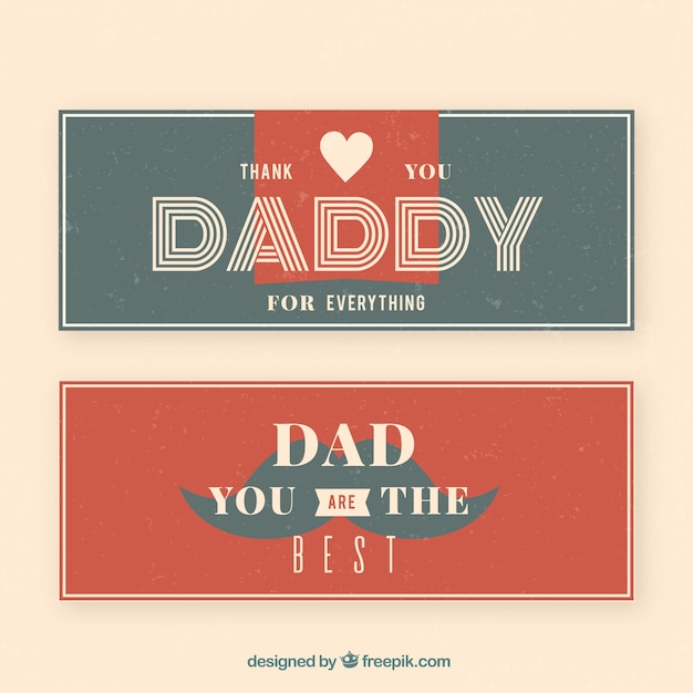 Free vector father's day banners collection in flat style