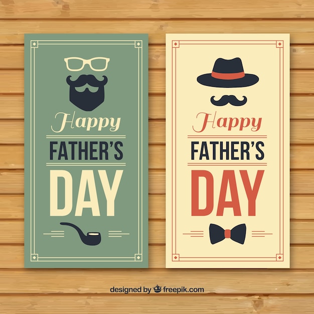 Free vector father's day banners collection with different accessories