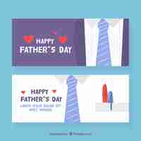 Free vector father's day banners collection with suit