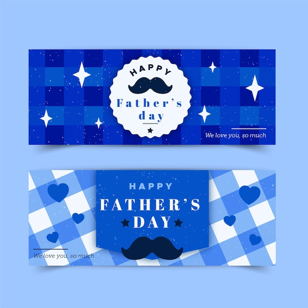 Free vector father's day banners flat design