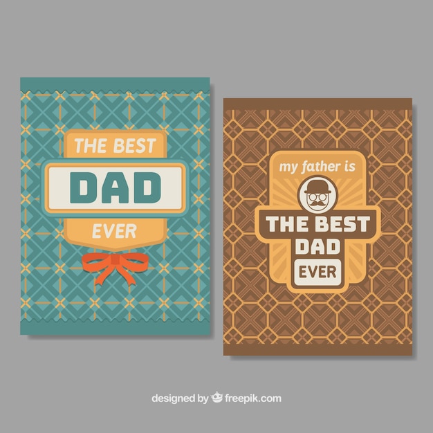 Free vector father's day card collection