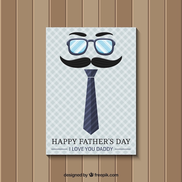 Free vector father's day card in retro style