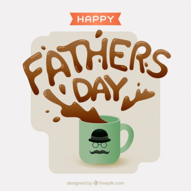 Scheda di giorno del padre con il caffè