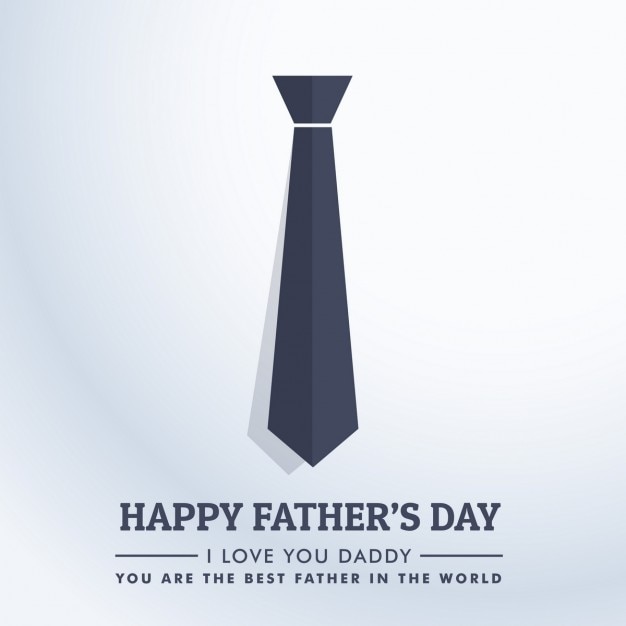 Father's day card with tie in flat design