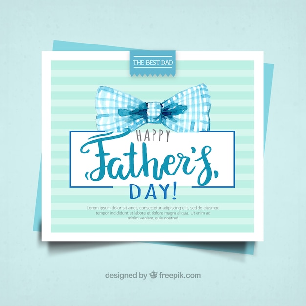 Father's day card with watercolor bow