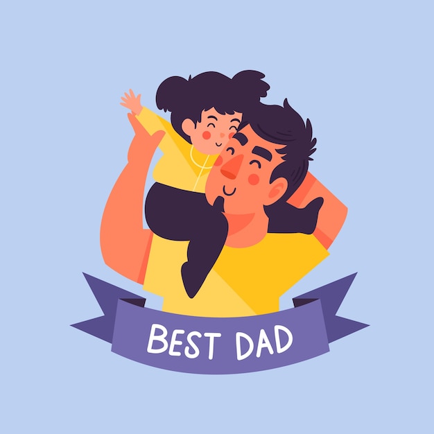 Free vector father's day concept hand drawn